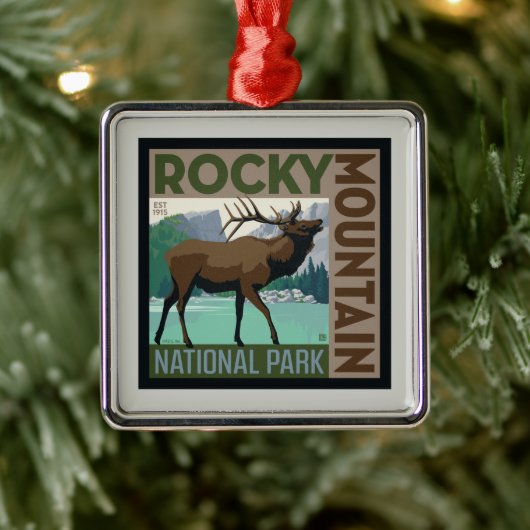 Nationaal park Rocky Mountain | Elk Metalen Ornament (Boom)