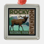 Nationaal park Rocky Mountain | Elk Metalen Ornament (Voorkant)