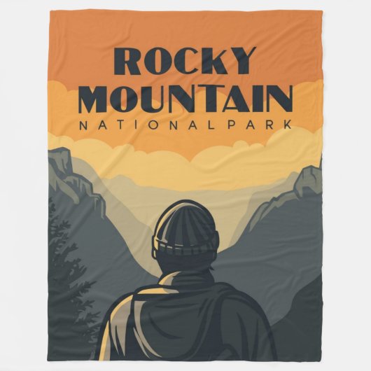 Nationaal Park Rocky Mountain Fleece Deken (Voorkant)
