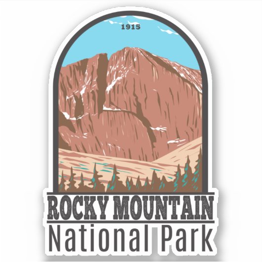 Nationaal Park Rocky Mountain Langen Peak  Sticker (Voorkant)