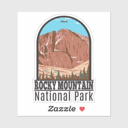 Nationaal Park Rocky Mountain Langen Peak  Sticker (Vel)