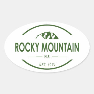 Nationaal park Rocky Mountain Ovale Sticker