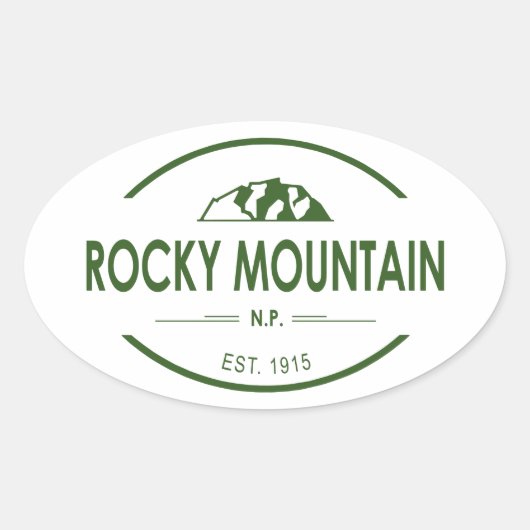 Nationaal park Rocky Mountain Ovale Sticker (Voorkant)