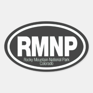 Nationaal park Rocky Mountain Ovale Sticker