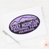 Nationaal park Rocky Mountain paarse ovale sticker (Envelop)