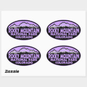 Nationaal park Rocky Mountain paarse ovale sticker (Vel)