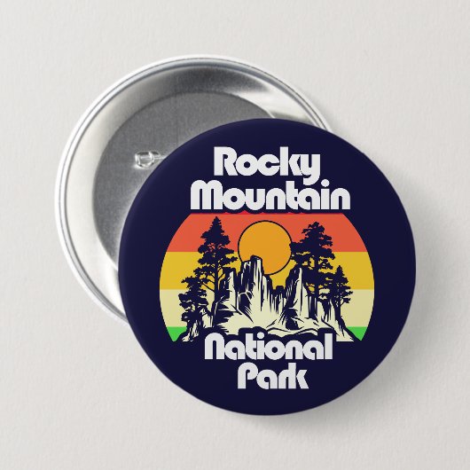 Nationaal park Rocky Mountain Ronde Button 7,6 Cm (Voorkant /achterkant)