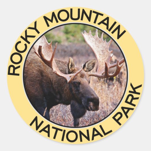 Nationaal park Rocky Mountain Ronde Sticker (Voorkant)