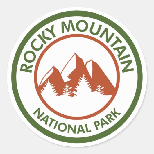 Nationaal park Rocky Mountain Ronde Sticker (Voorkant)