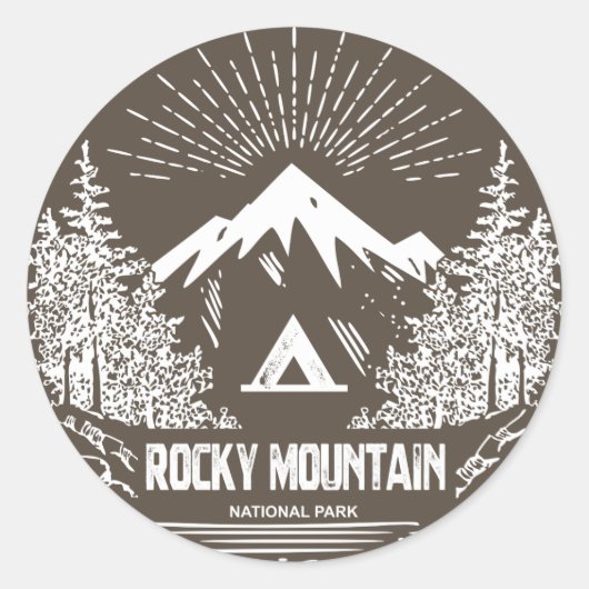 Nationaal park Rocky Mountain Ronde Sticker (Voorkant)