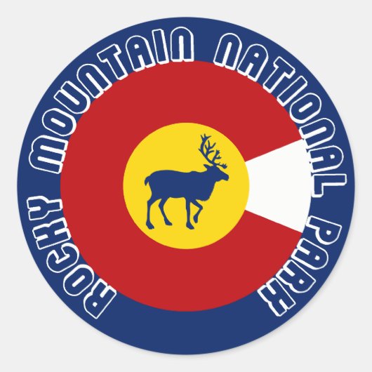 Nationaal park Rocky Mountain Ronde Sticker (Voorkant)