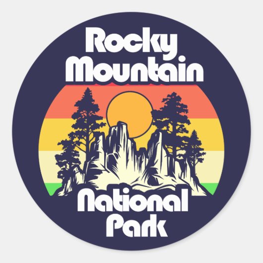 Nationaal park Rocky Mountain Ronde Sticker (Voorkant)