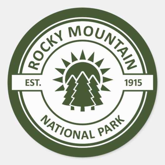 Nationaal park Rocky Mountain Ronde Sticker (Voorkant)