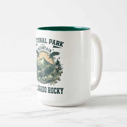 Nationaal park Rocky Mountain Tweekleurige Koffiemok (Voorkant rechts)