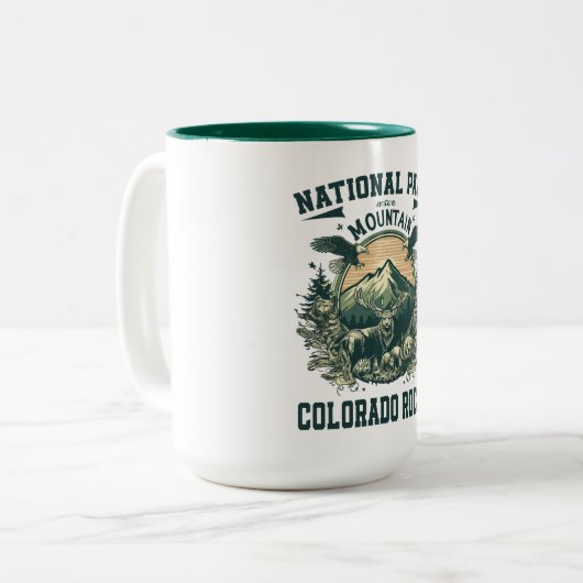 Nationaal park Rocky Mountain Tweekleurige Koffiemok (Voorkant links)