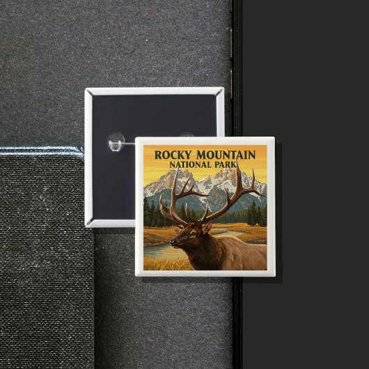 Nationaal Park Rocky Mountain Vierkante Button 5,1 Cm