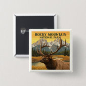 Nationaal Park Rocky Mountain Vierkante Button 5,1 Cm (Voorkant /achterkant)
