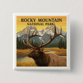 Nationaal Park Rocky Mountain Vierkante Button 5,1 Cm (Voorkant)