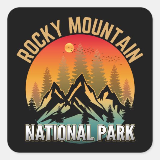 Nationaal park Rocky Mountain Vierkante Sticker (Voorkant)