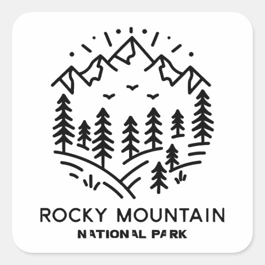 Nationaal park Rocky Mountain Vierkante Sticker (Voorkant)
