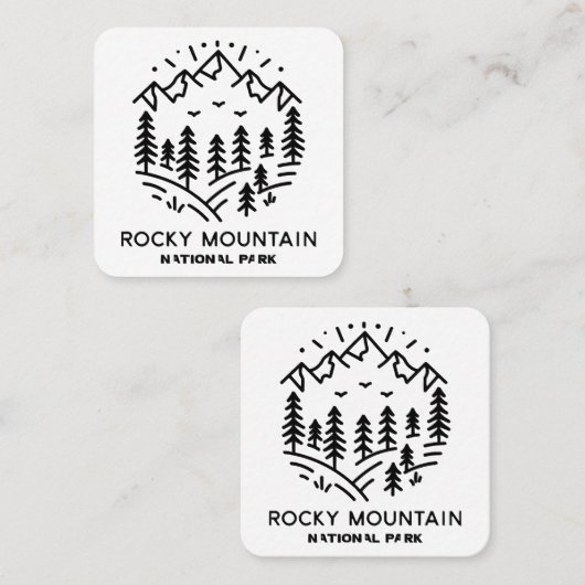 Nationaal park Rocky Mountain Vierkante Visitekaartje (Voorkant / Achterkant)