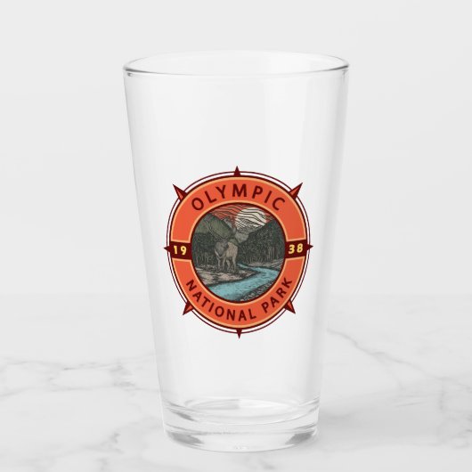 Nationaal park Roosevelt Elk Retro Compass Glas (Voorkant)