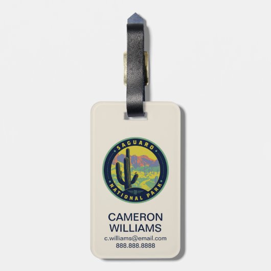 Nationaal park Saguaro Bagagelabel (Achterkant verticaal)
