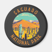 Nationaal Park Saguaro Cacti - drukke cirkel Magneet (Voorkant)