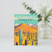 Nationaal Park Saguaro Cacti in het voorjaar van d Briefkaart (Staand voorkant)