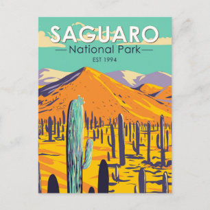 Nationaal Park Saguaro Cacti in het voorjaar van d Briefkaart