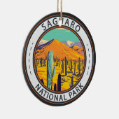 Nationaal Park Saguaro Cacti in Spring Badge Keramisch Ornament (Rechts)