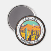 Nationaal Park Saguaro Cacti in Spring Badge Magneet (Voorkant / Achterkant)