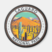 Nationaal Park Saguaro Cacti in Spring Badge Magneet (Voorkant)