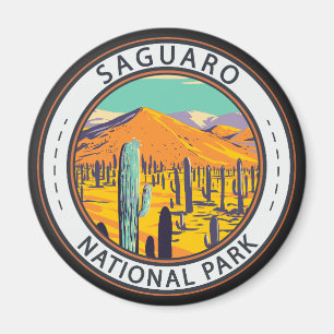 Nationaal Park Saguaro Cacti in Spring Badge Magneet