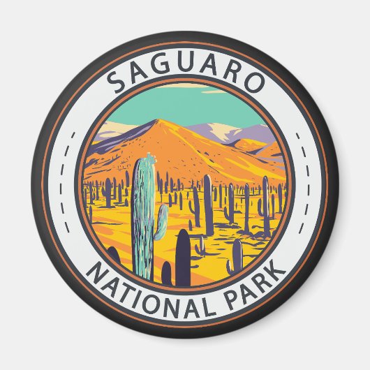 Nationaal Park Saguaro Cacti in Spring Badge Magneet (Voorkant)