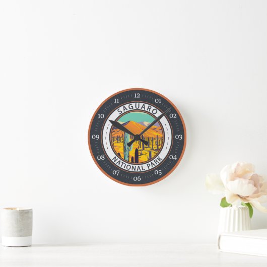 Nationaal Park Saguaro Cacti in Spring Badge Ronde Klok (Huis)