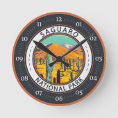 Nationaal Park Saguaro Cacti in Spring Badge Ronde Klok (Voorkant)