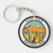 Nationaal Park Saguaro Cacti in Spring Badge Sleutelhanger (Voorkant)