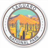 Nationaal Park Saguaro Cacti in Spring Badge Sticker (Voorkant)