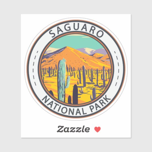 Nationaal Park Saguaro Cacti in Spring Badge Sticker (Vel)