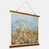 Nationaal park Saguaro met bergen Hangend Wandkleed (Gebogen)