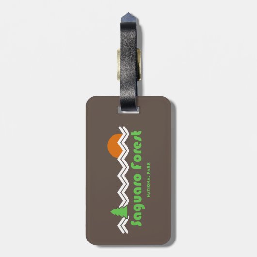 Nationaal park Saguaro Retro Bagagelabel (Achterkant verticaal)