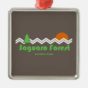 Nationaal park Saguaro Retro Metalen Ornament