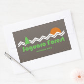 Nationaal park Saguaro Retro Rechthoekige Sticker (Envelop)