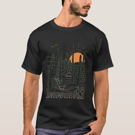  nationaal park Saguaro Retro Tucson Arizona T-shirt (Voorkant)