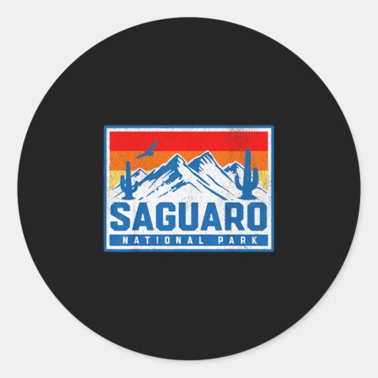 Nationaal park Saguaro Ronde Sticker (Voorkant)