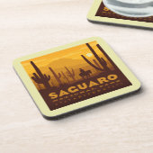 Nationaal park Saguaro Square | Arizona Bier Onderzetter (Linkerzijde)