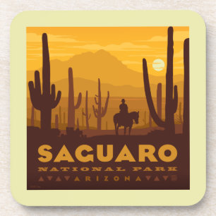 Nationaal park Saguaro Square   Arizona Bier Onderzetter