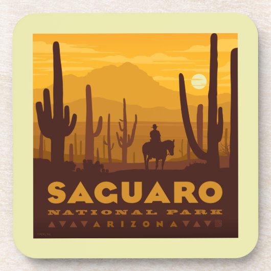 Nationaal park Saguaro Square | Arizona Bier Onderzetter (Voorkant)