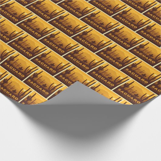 Nationaal park Saguaro Square | Arizona Cadeaupapier (Hoek)